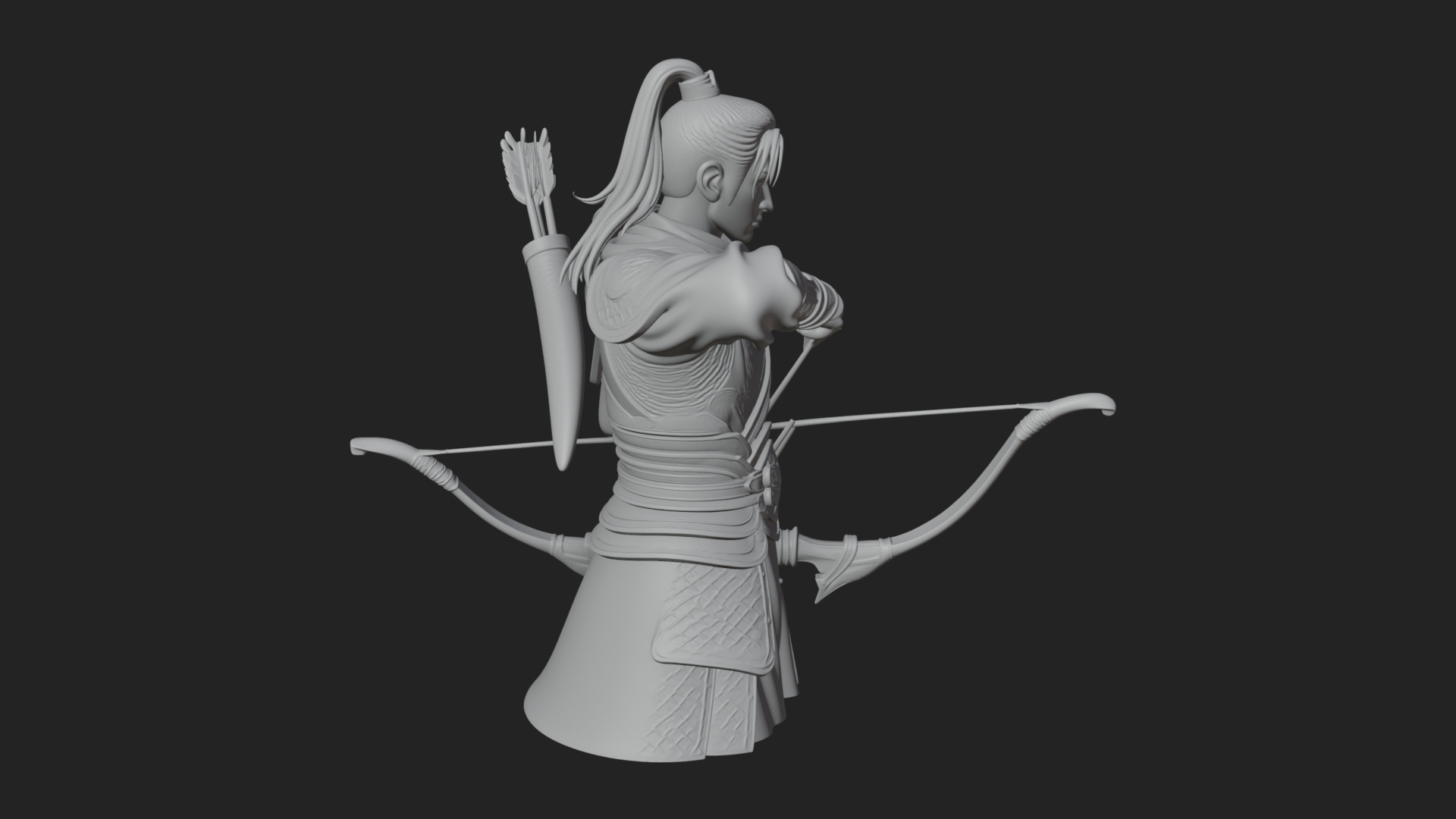 Armored Chinese Archer Statue Design 6 3D Print Model 3D Model