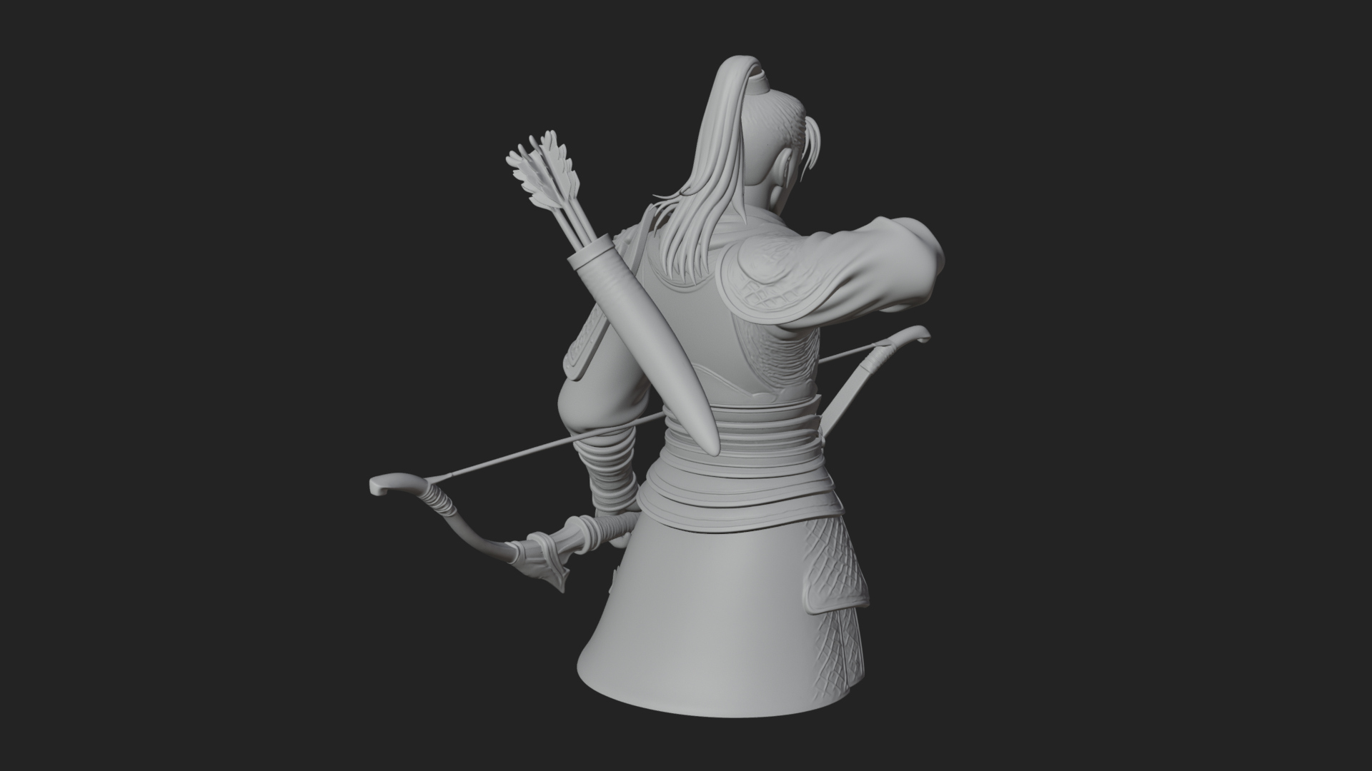 Armored Chinese Archer Statue Design 6 3D Print Model 3D Model