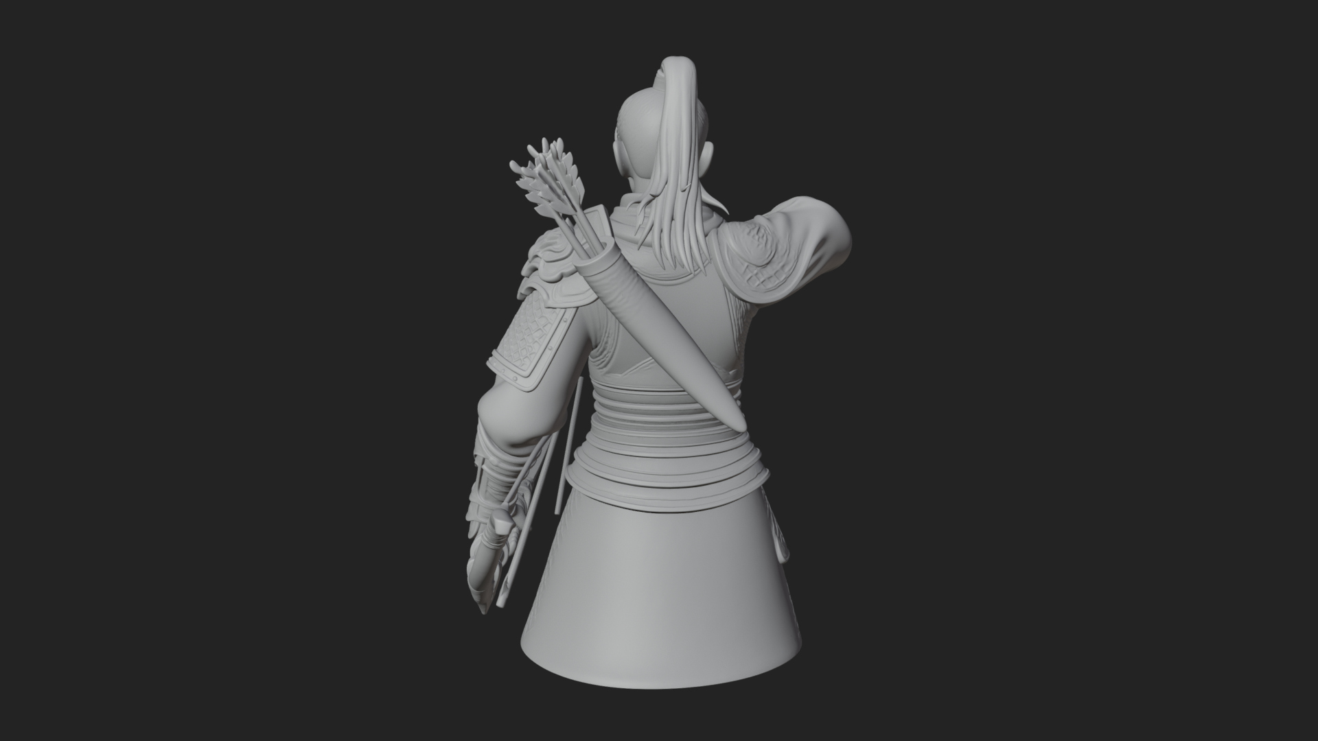 Armored Chinese Archer Statue Design 6 3D Print Model 3D Model