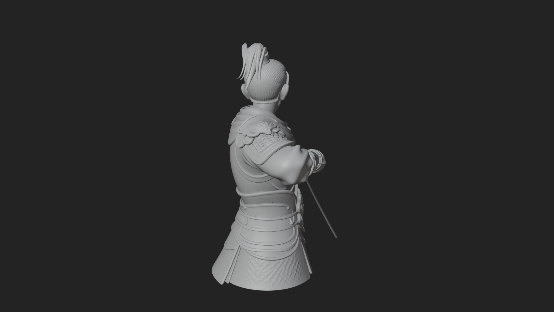 Armored Chinese Archer Statue Design 7 3D Print Model 3D Model