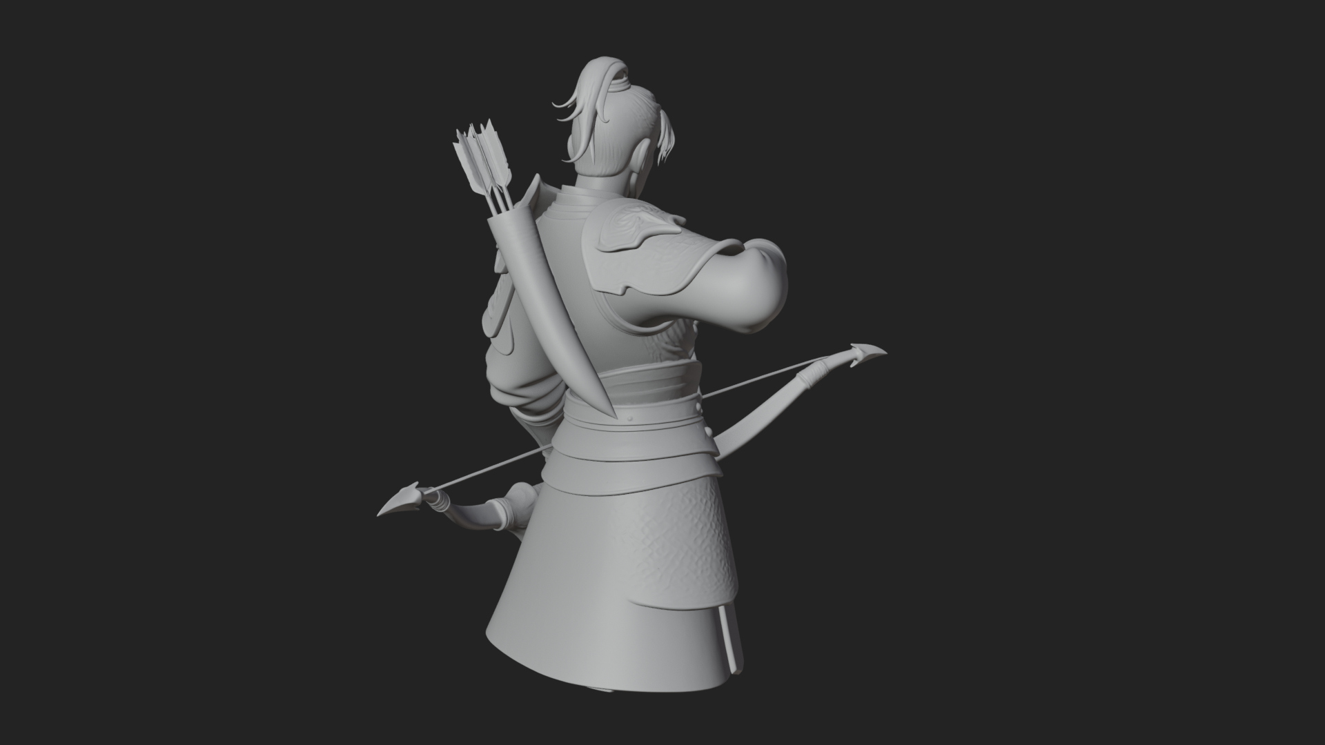 Armored Chinese Archer Statue Design 8 3D Print Model 3D Model