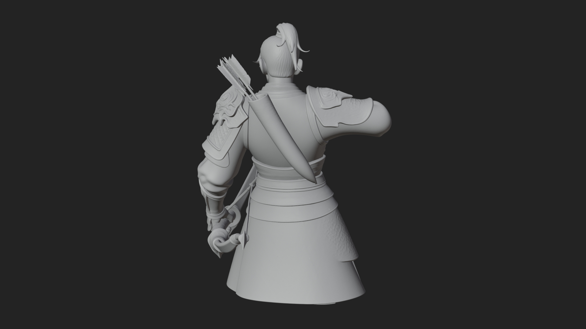 Armored Chinese Archer Statue Design 8 3D Print Model 3D Model