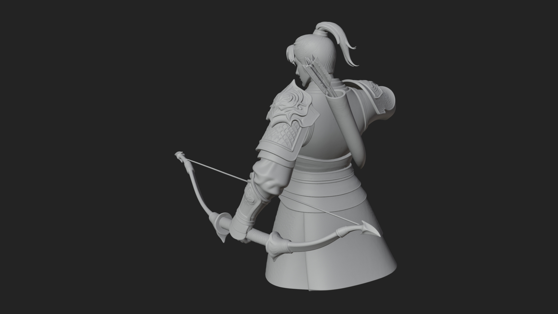 Armored Chinese Archer Statue Design 8 3D Print Model 3D Model