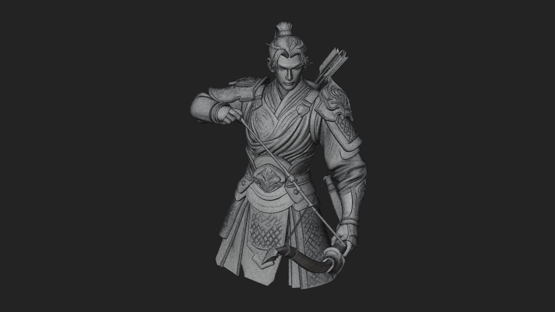 Armored Chinese Archer Statue Design 8 3D Print Model 3D Model