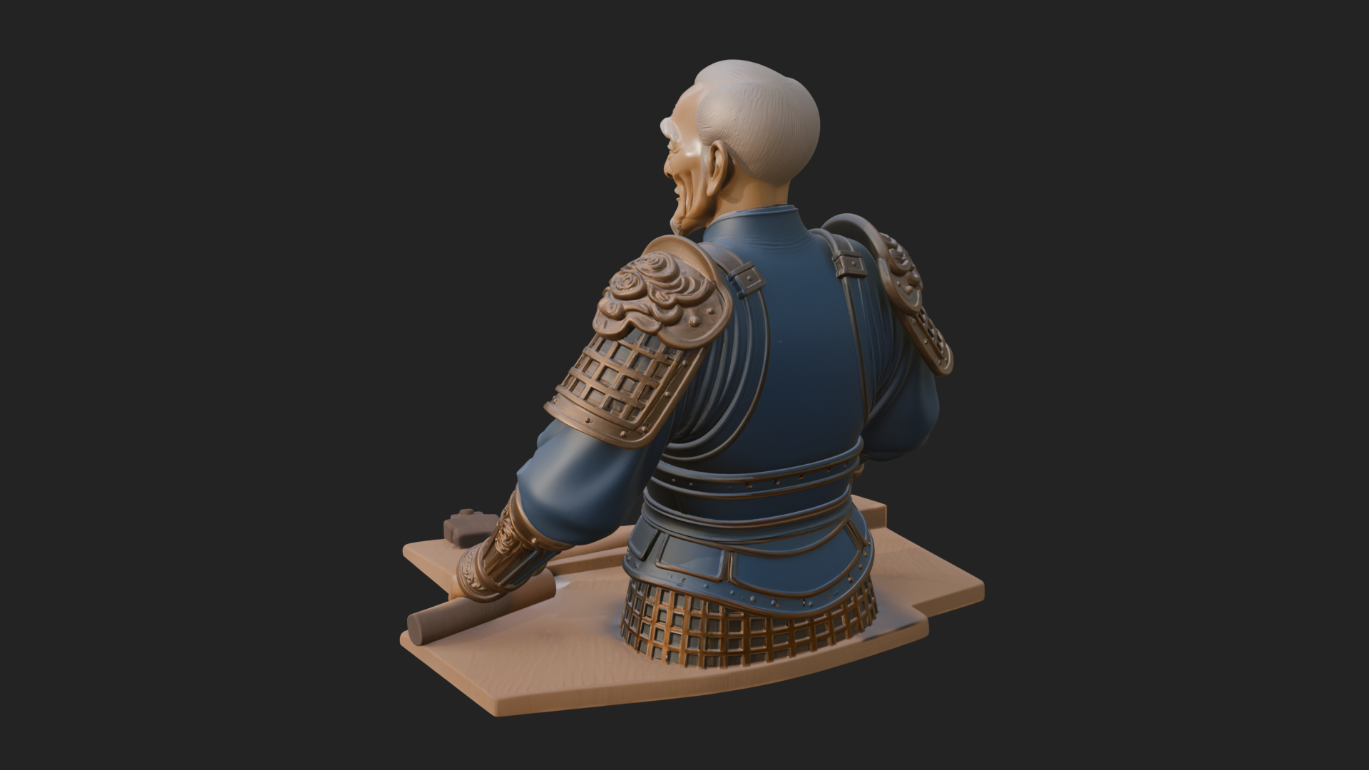 Armored Craftsman Bust Statue Design 1 3D Print Model 3D Model