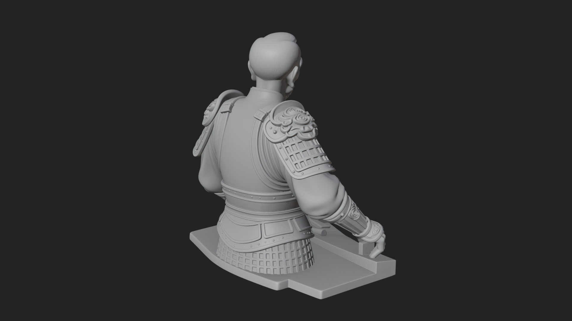 Armored Craftsman Bust Statue Design 1 3D Print Model 3D Model