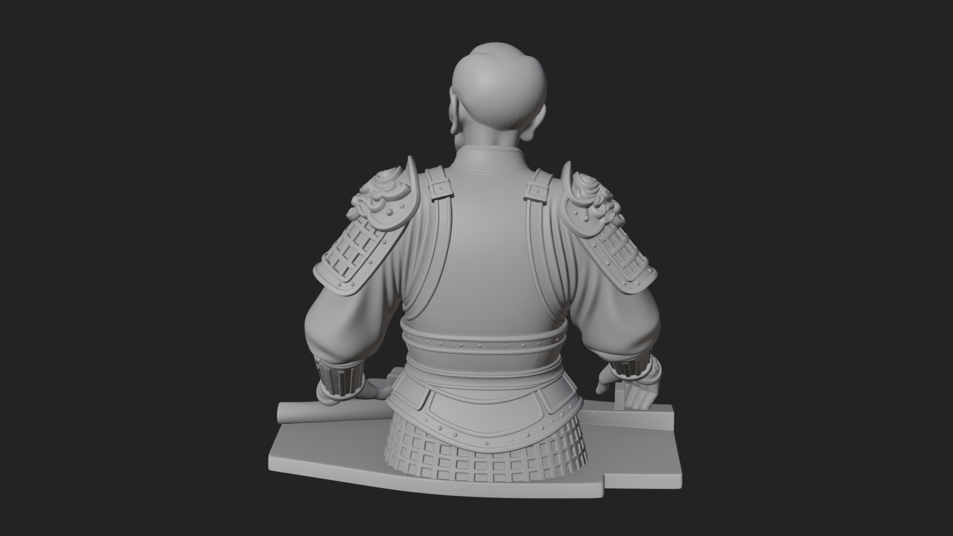 Armored Craftsman Bust Statue Design 1 3D Print Model 3D Model