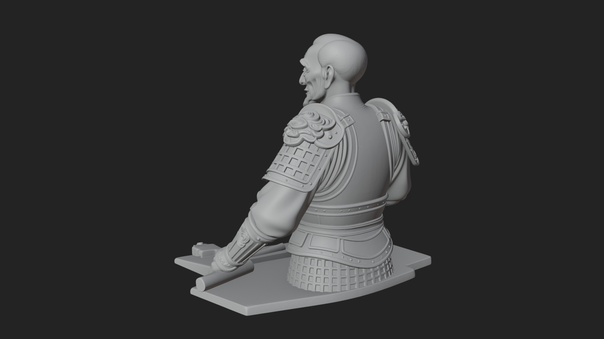 Armored Craftsman Bust Statue Design 1 3D Print Model 3D Model