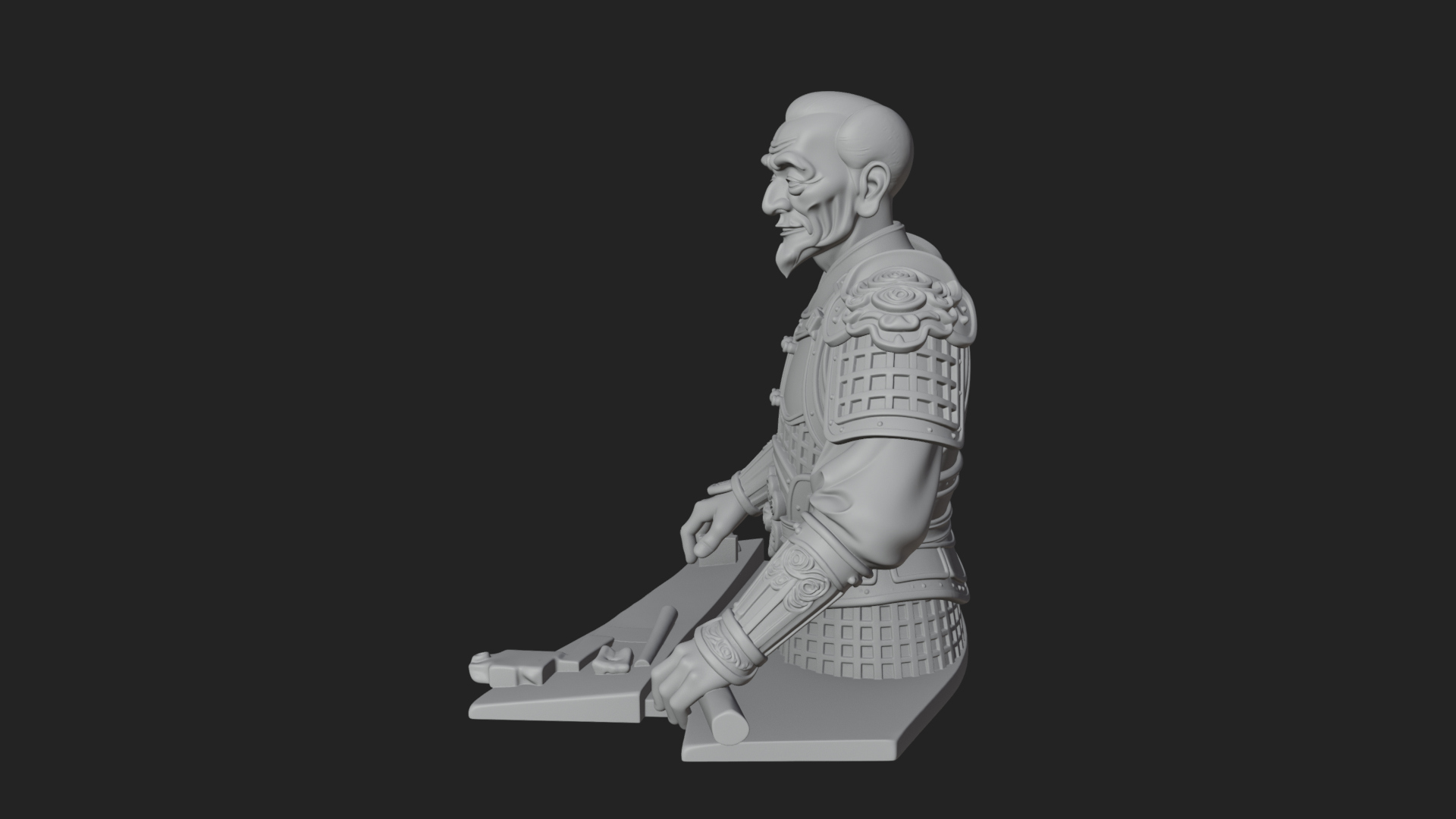 Armored Craftsman Bust Statue Design 1 3D Print Model 3D Model