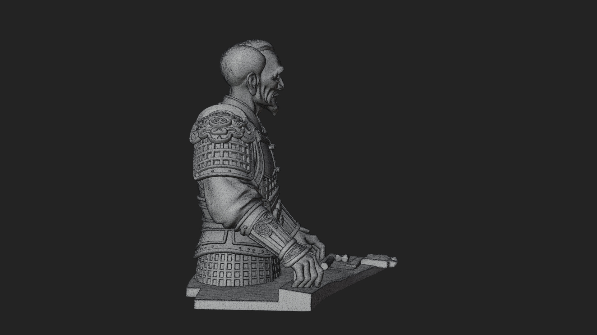 Armored Craftsman Bust Statue Design 1 3D Print Model 3D Model