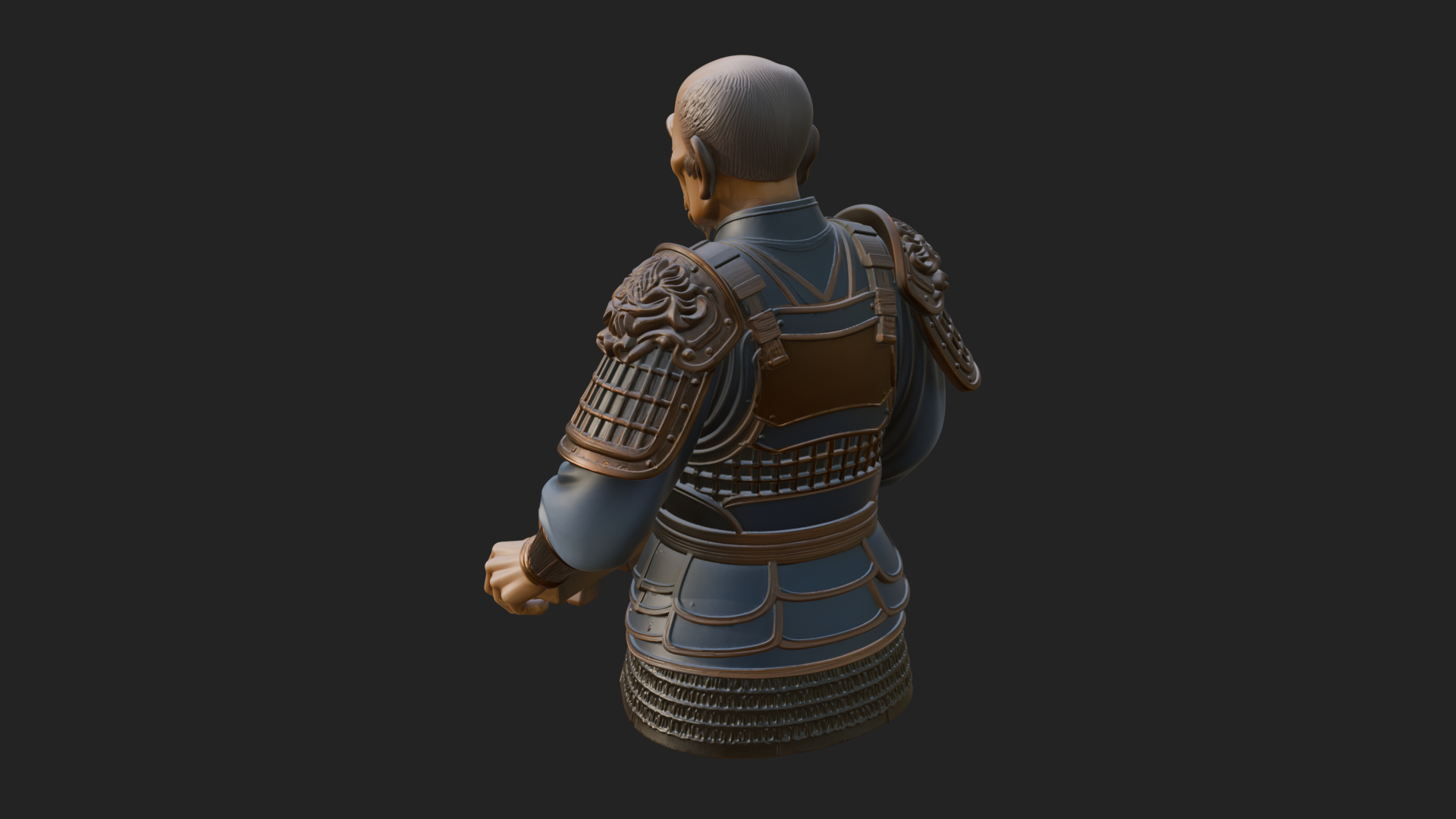 Armored Craftsman Bust Statue Design 2 3D Print Model 3D Model