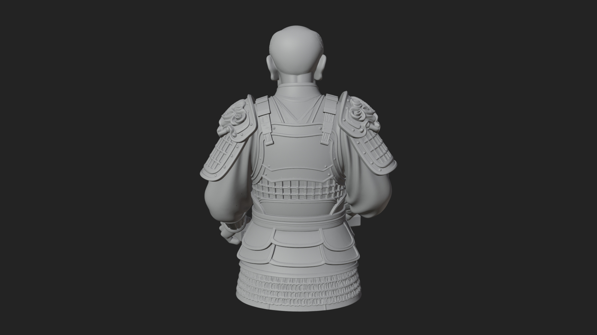 Armored Craftsman Bust Statue Design 2 3D Print Model 3D Model