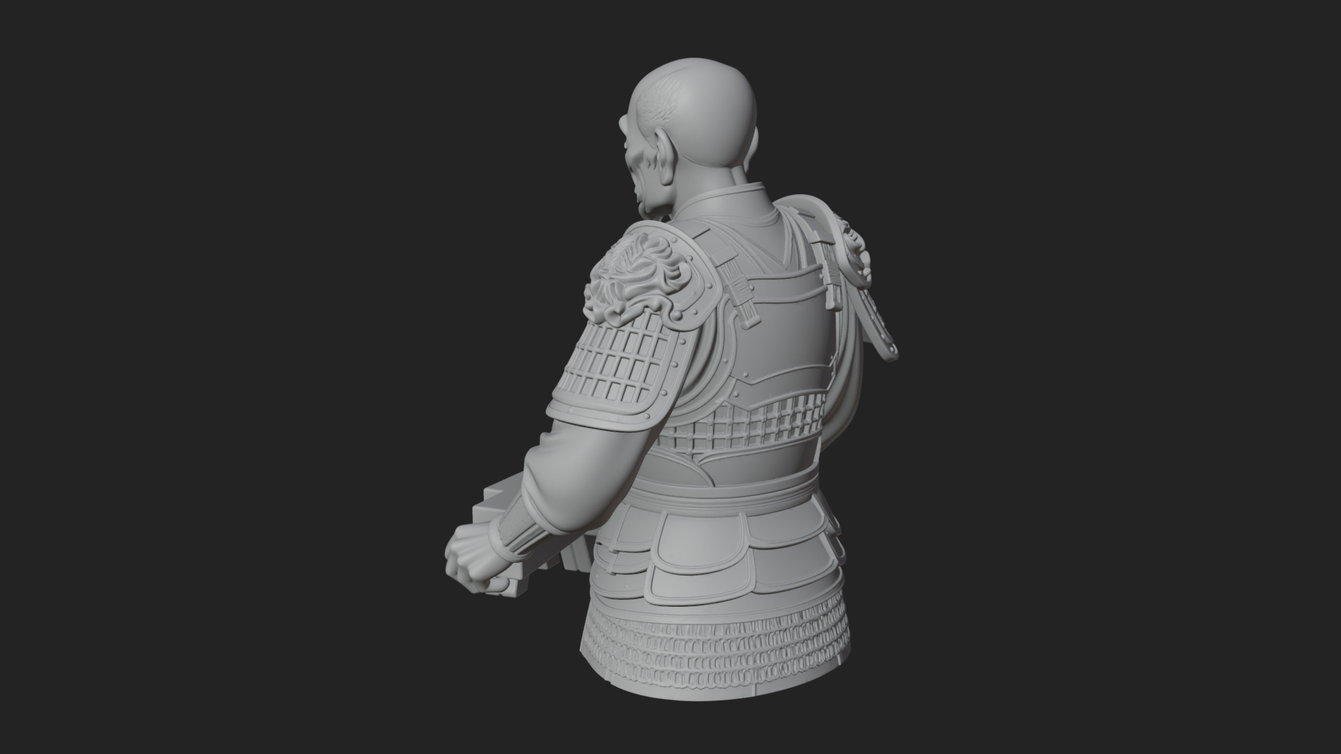 Armored Craftsman Bust Statue Design 2 3D Print Model 3D Model