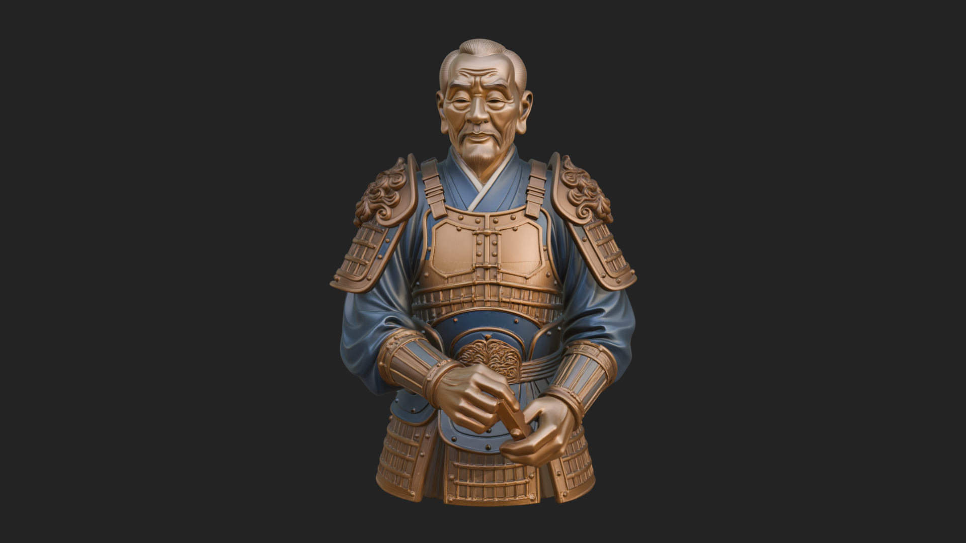 Armored Craftsman Bust Statue Design 3 3D Print Model 3D Model
