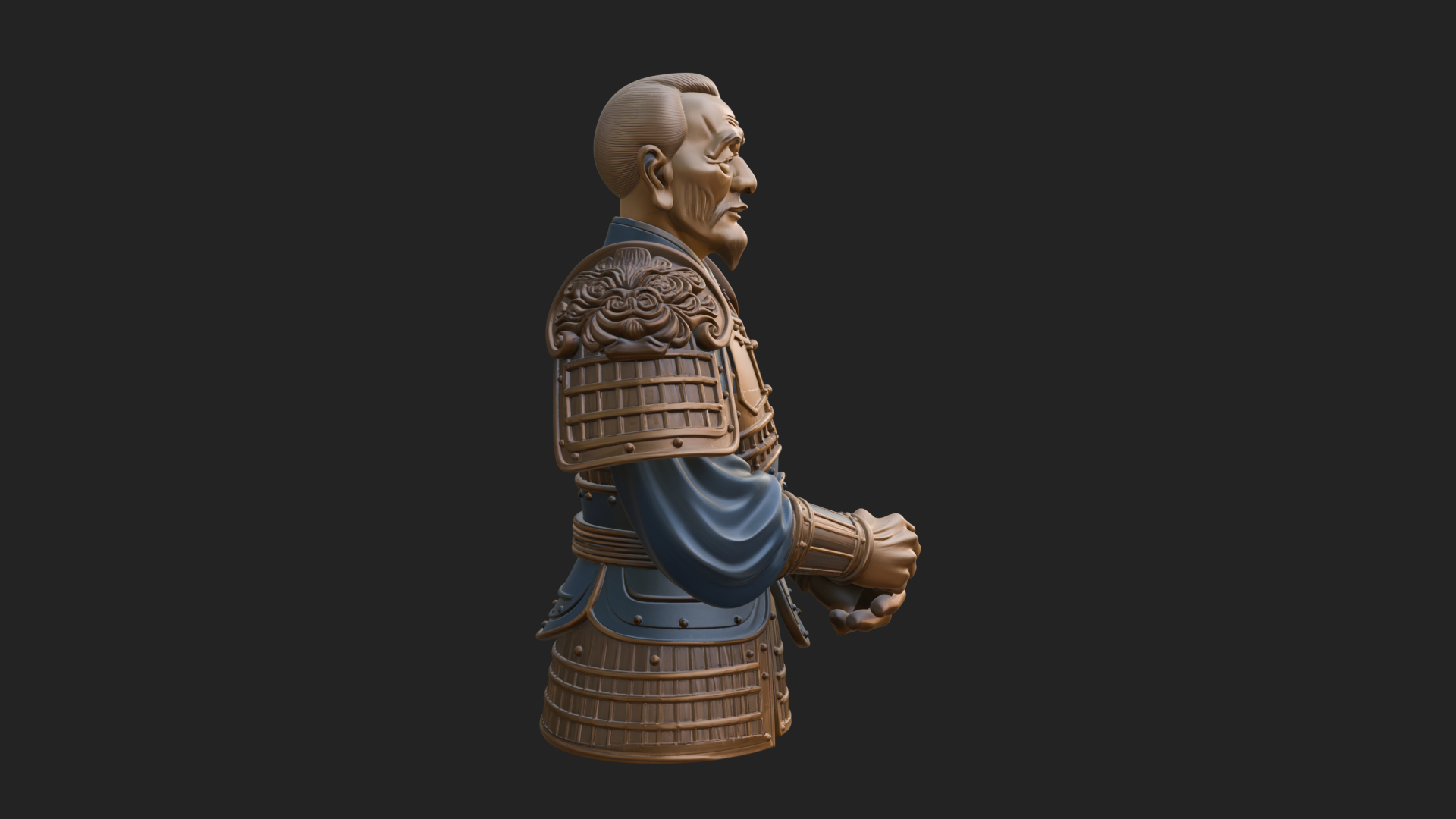 Armored Craftsman Bust Statue Design 3 3D Print Model 3D Model