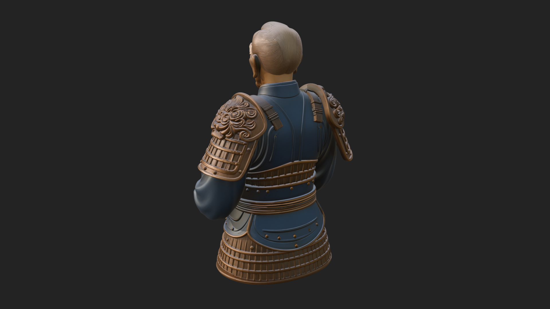 Armored Craftsman Bust Statue Design 3 3D Print Model 3D Model