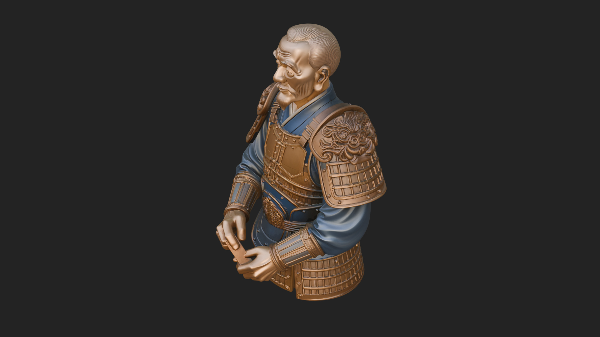 Armored Craftsman Bust Statue Design 3 3D Print Model 3D Model