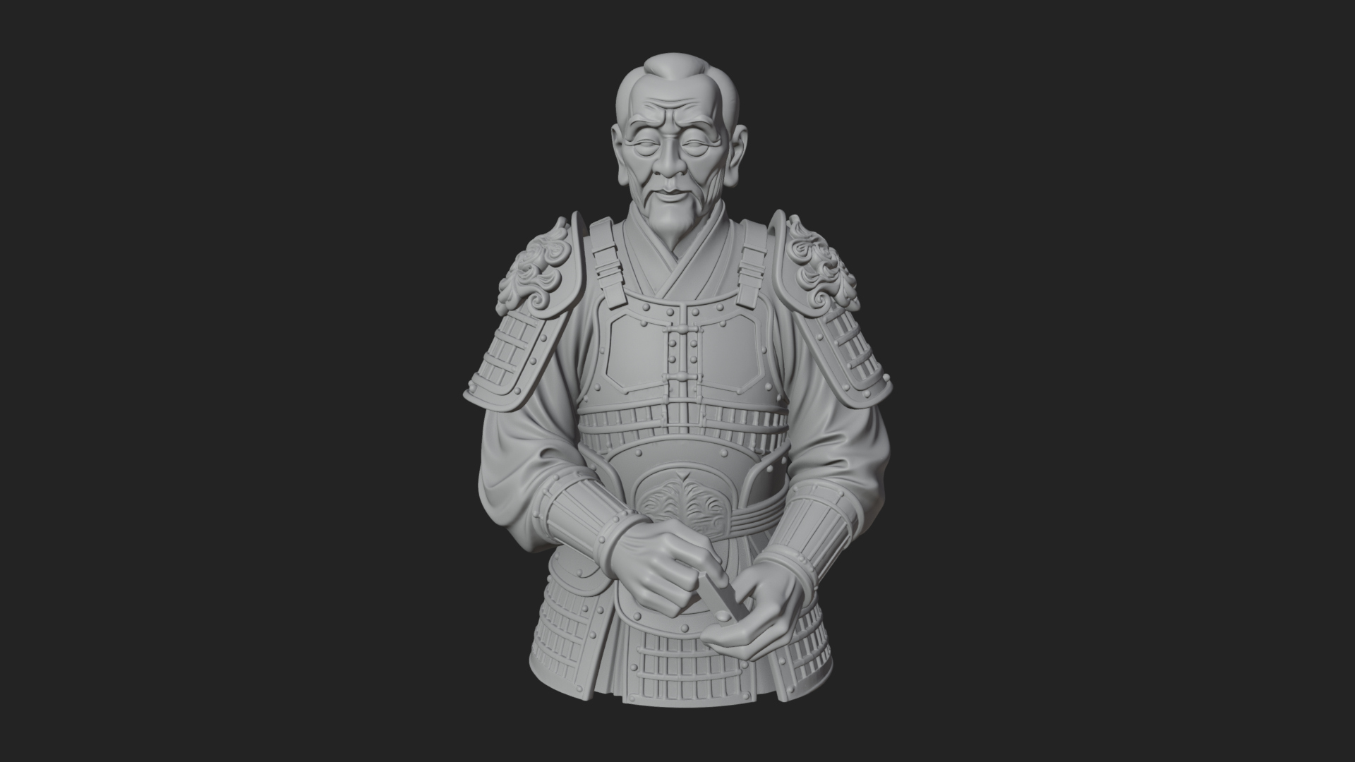 Armored Craftsman Bust Statue Design 3 3D Print Model 3D Model