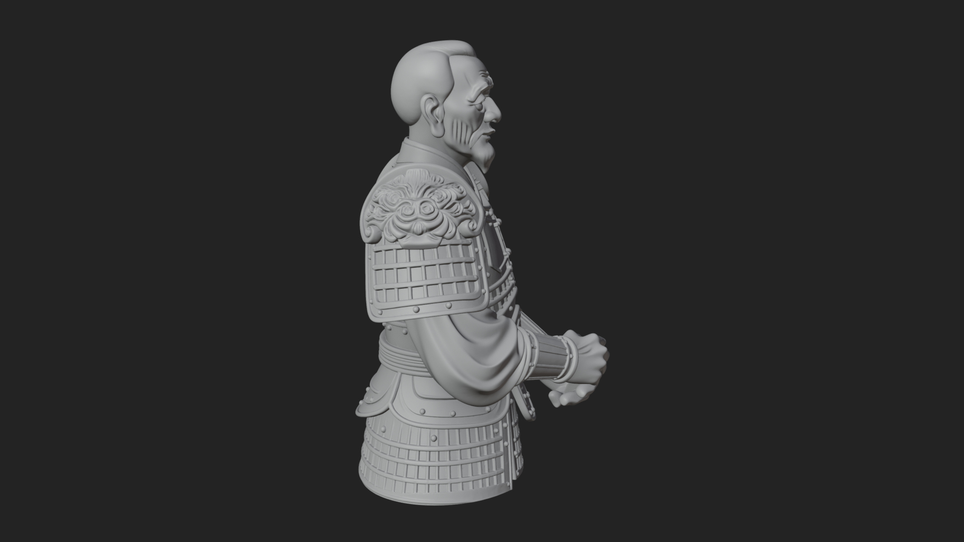 Armored Craftsman Bust Statue Design 3 3D Print Model 3D Model