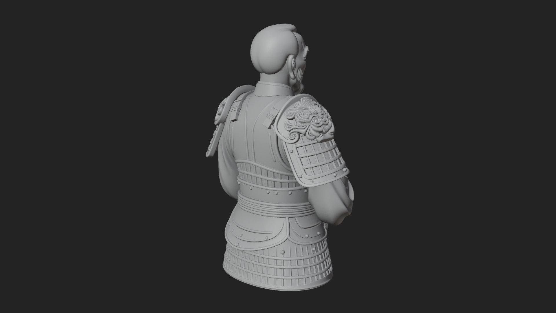 Armored Craftsman Bust Statue Design 3 3D Print Model 3D Model