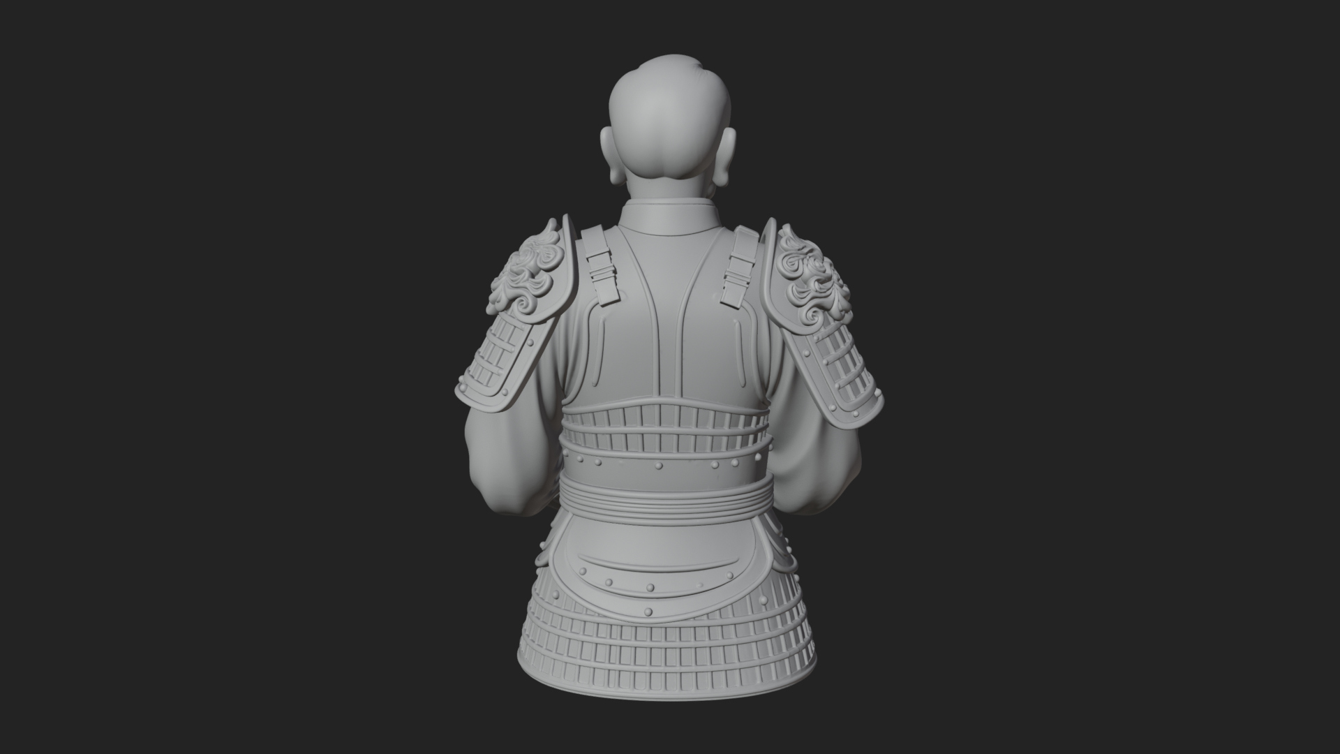 Armored Craftsman Bust Statue Design 3 3D Print Model 3D Model