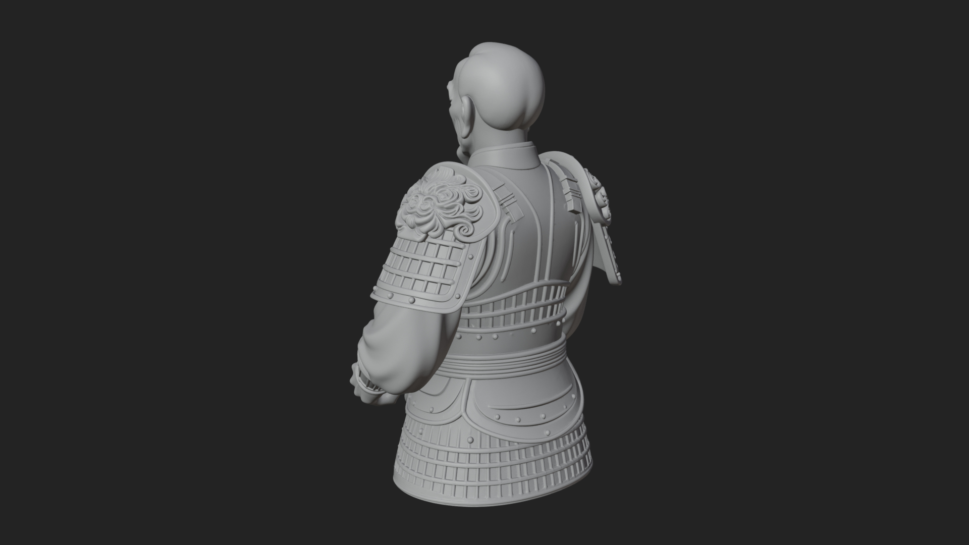 Armored Craftsman Bust Statue Design 3 3D Print Model 3D Model