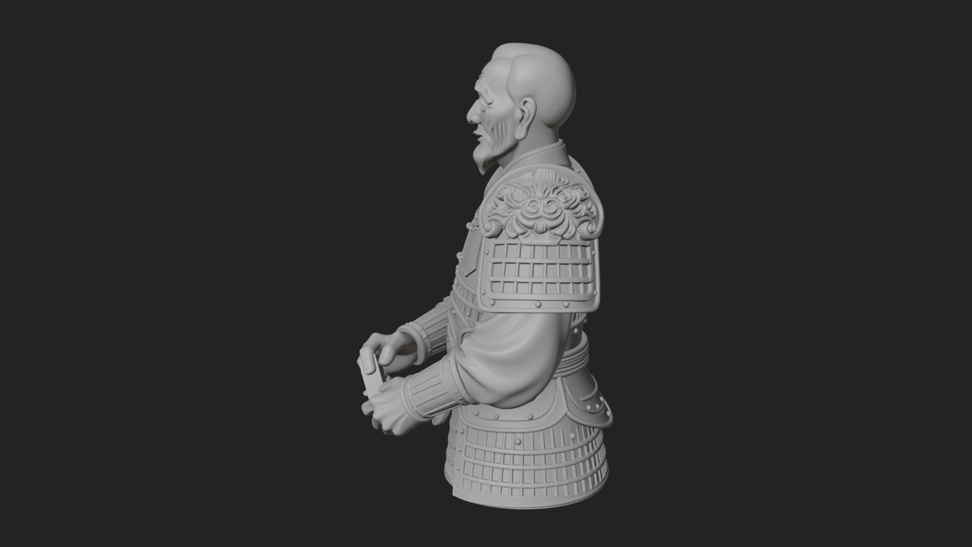 Armored Craftsman Bust Statue Design 3 3D Print Model 3D Model