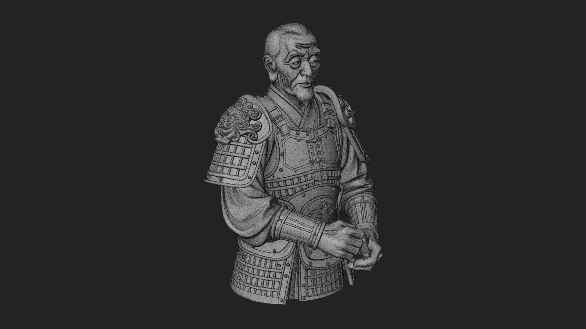 Armored Craftsman Bust Statue Design 3 3D Print Model 3D Model