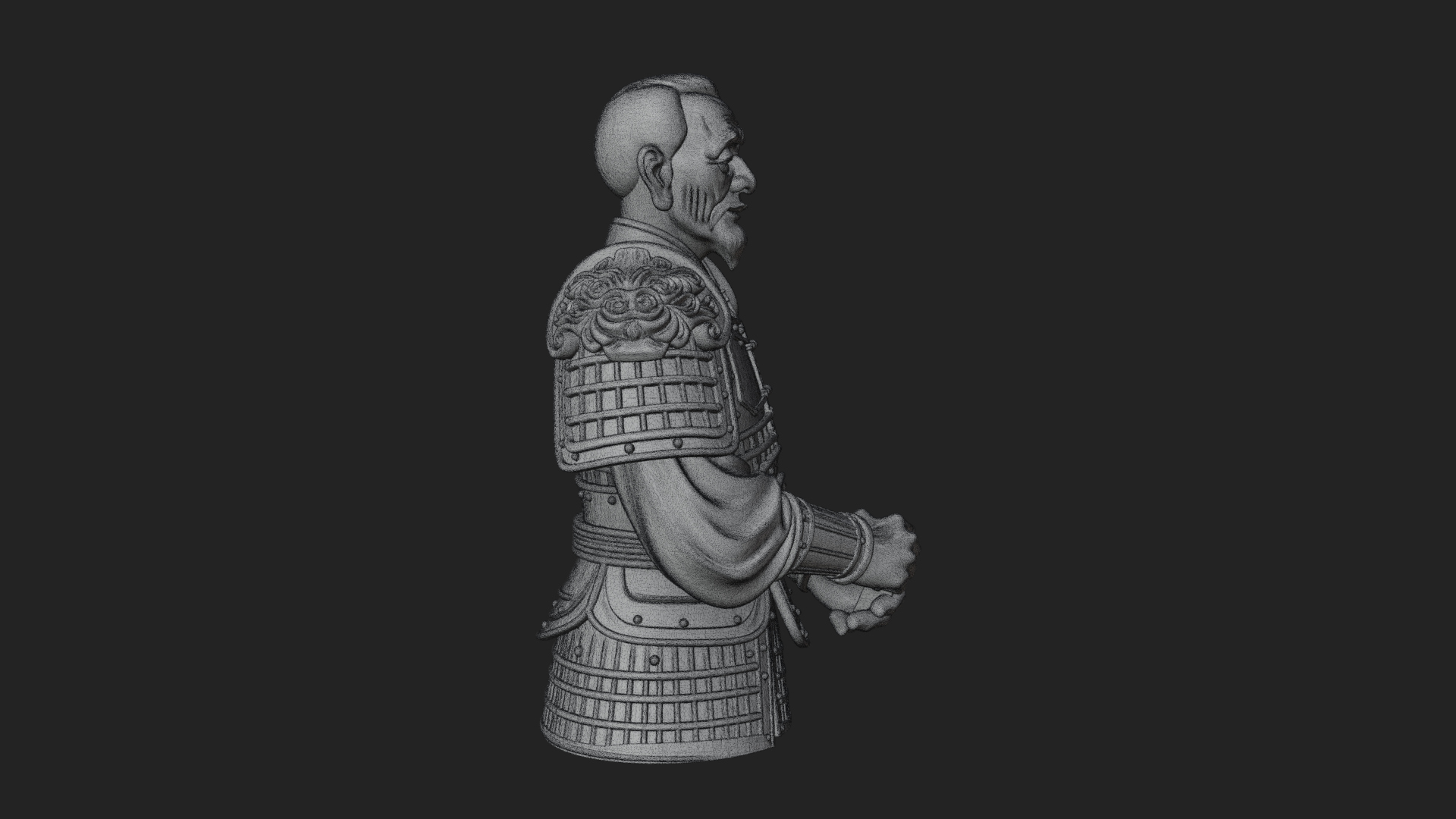 Armored Craftsman Bust Statue Design 3 3D Print Model 3D Model