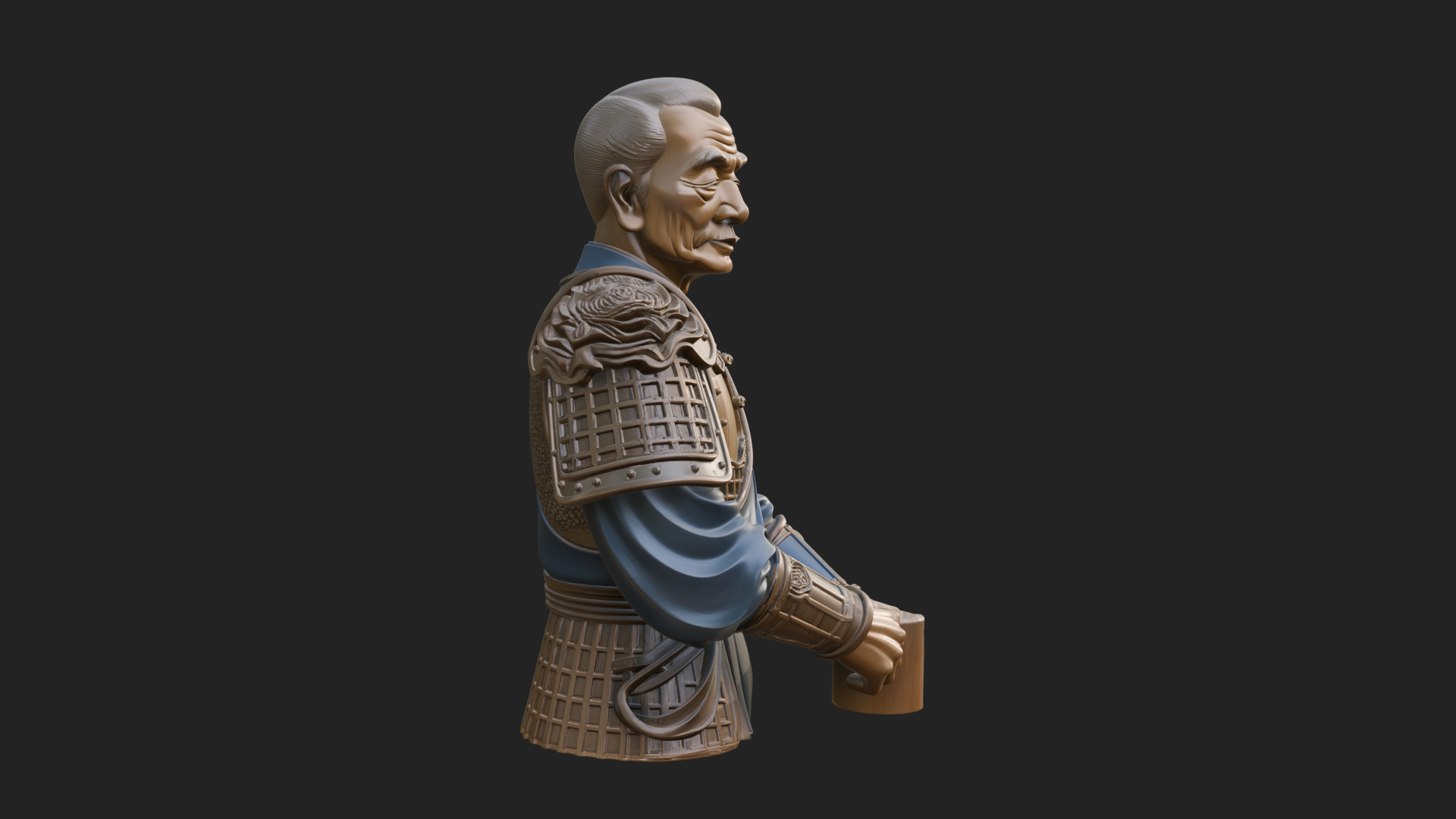 Armored Craftsman Bust Statue Design 4 3D Print Model 3D Model