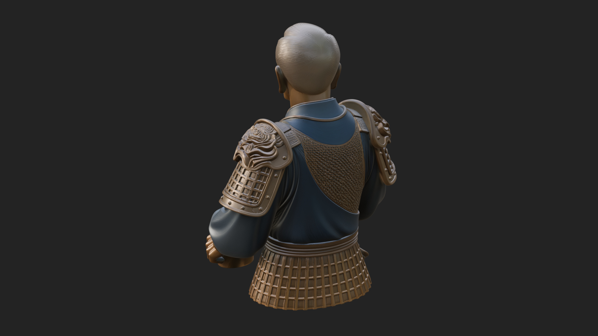 Armored Craftsman Bust Statue Design 4 3D Print Model 3D Model