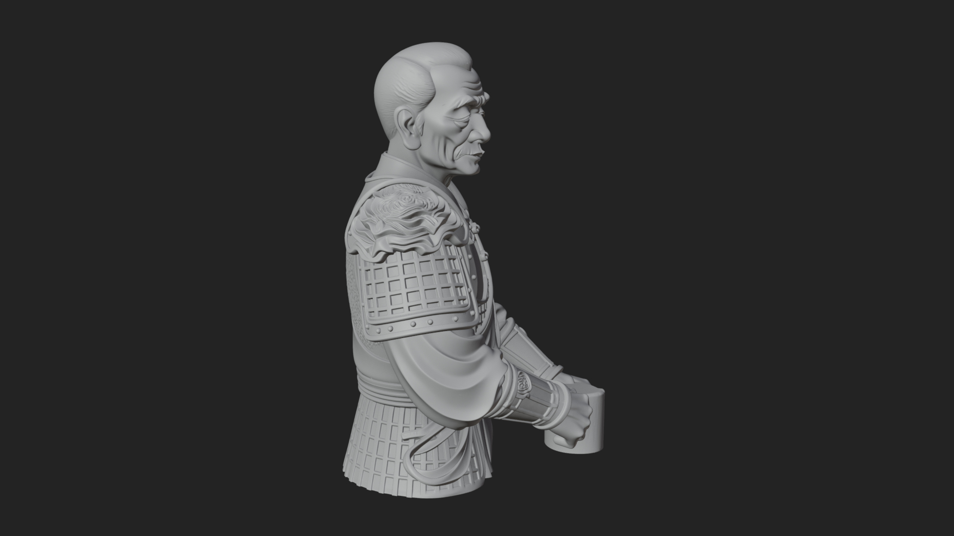 Armored Craftsman Bust Statue Design 4 3D Print Model 3D Model