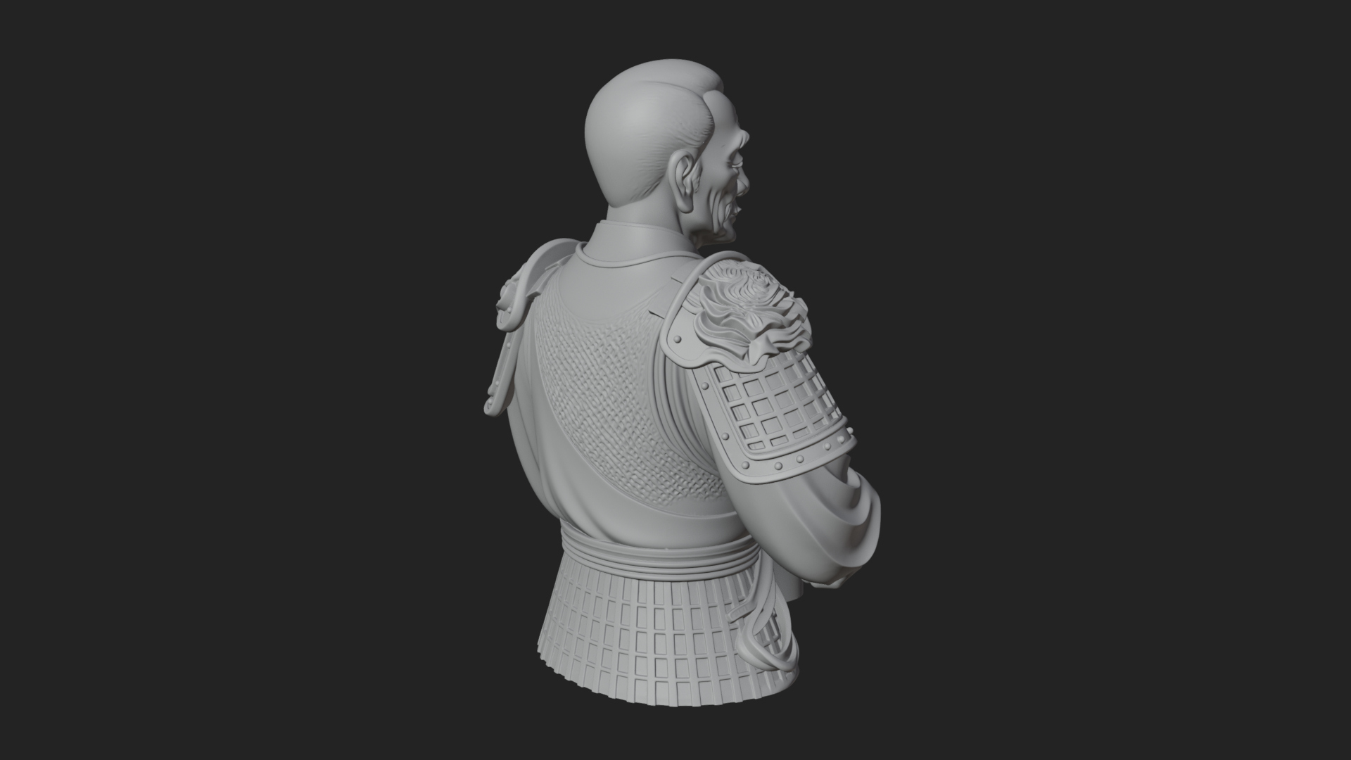 Armored Craftsman Bust Statue Design 4 3D Print Model 3D Model