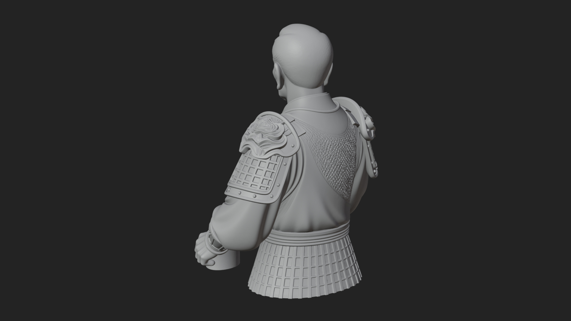 Armored Craftsman Bust Statue Design 4 3D Print Model 3D Model