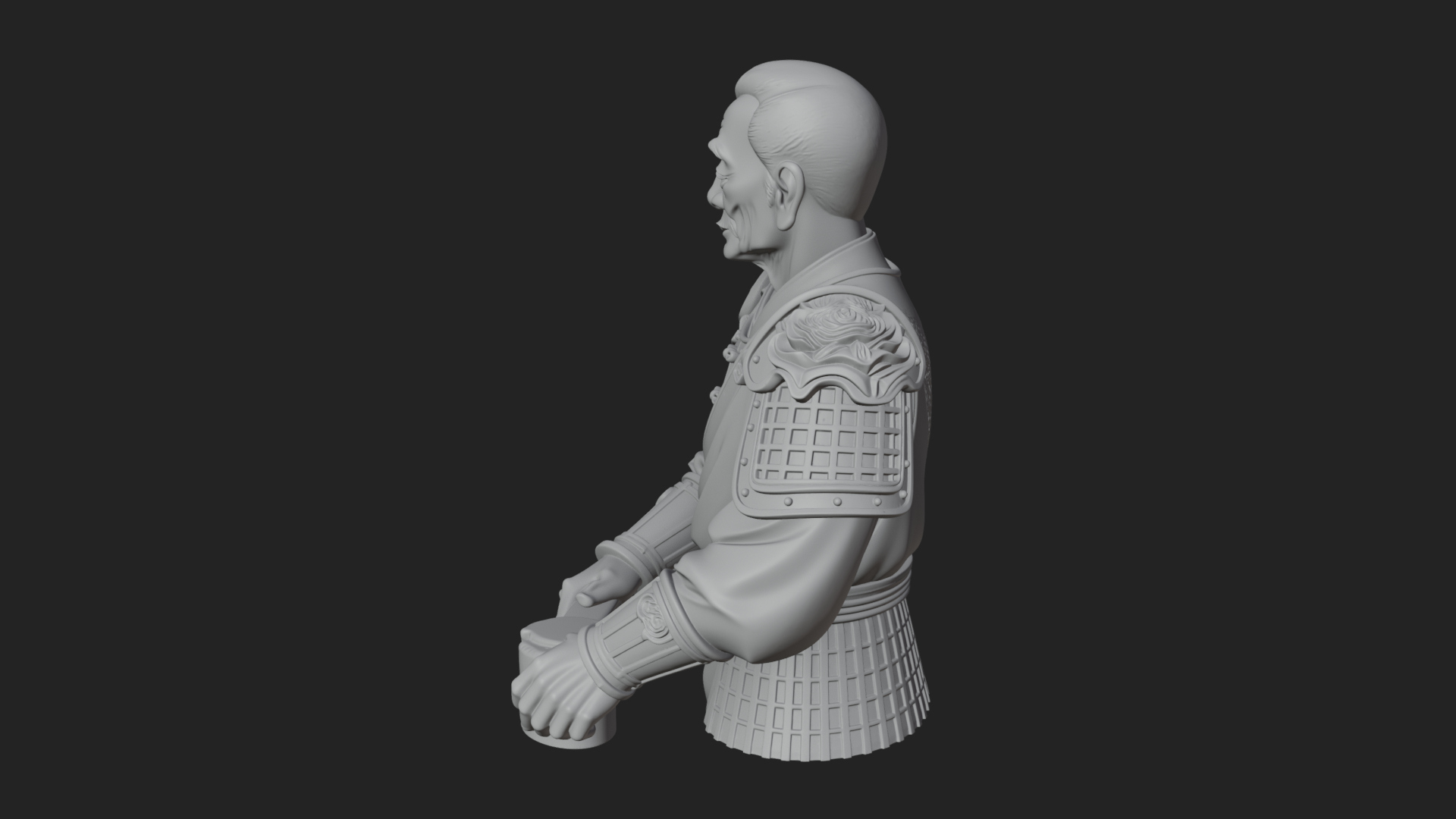 Armored Craftsman Bust Statue Design 4 3D Print Model 3D Model