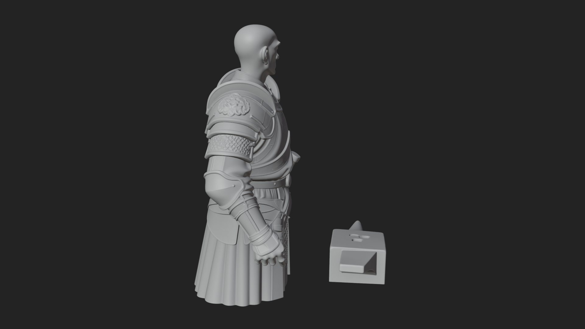 Armored Craftsman Bust Statue Design 5 3D Print Model 3D Model