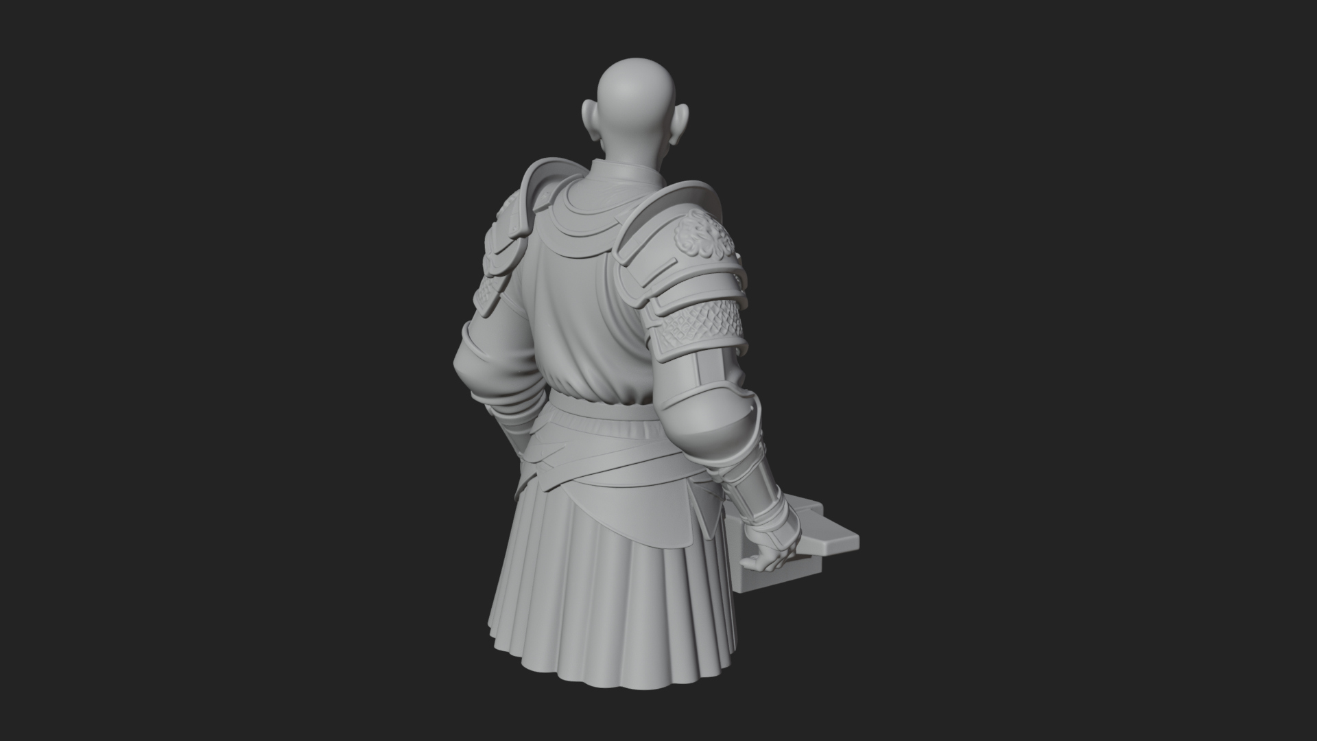 Armored Craftsman Bust Statue Design 5 3D Print Model 3D Model