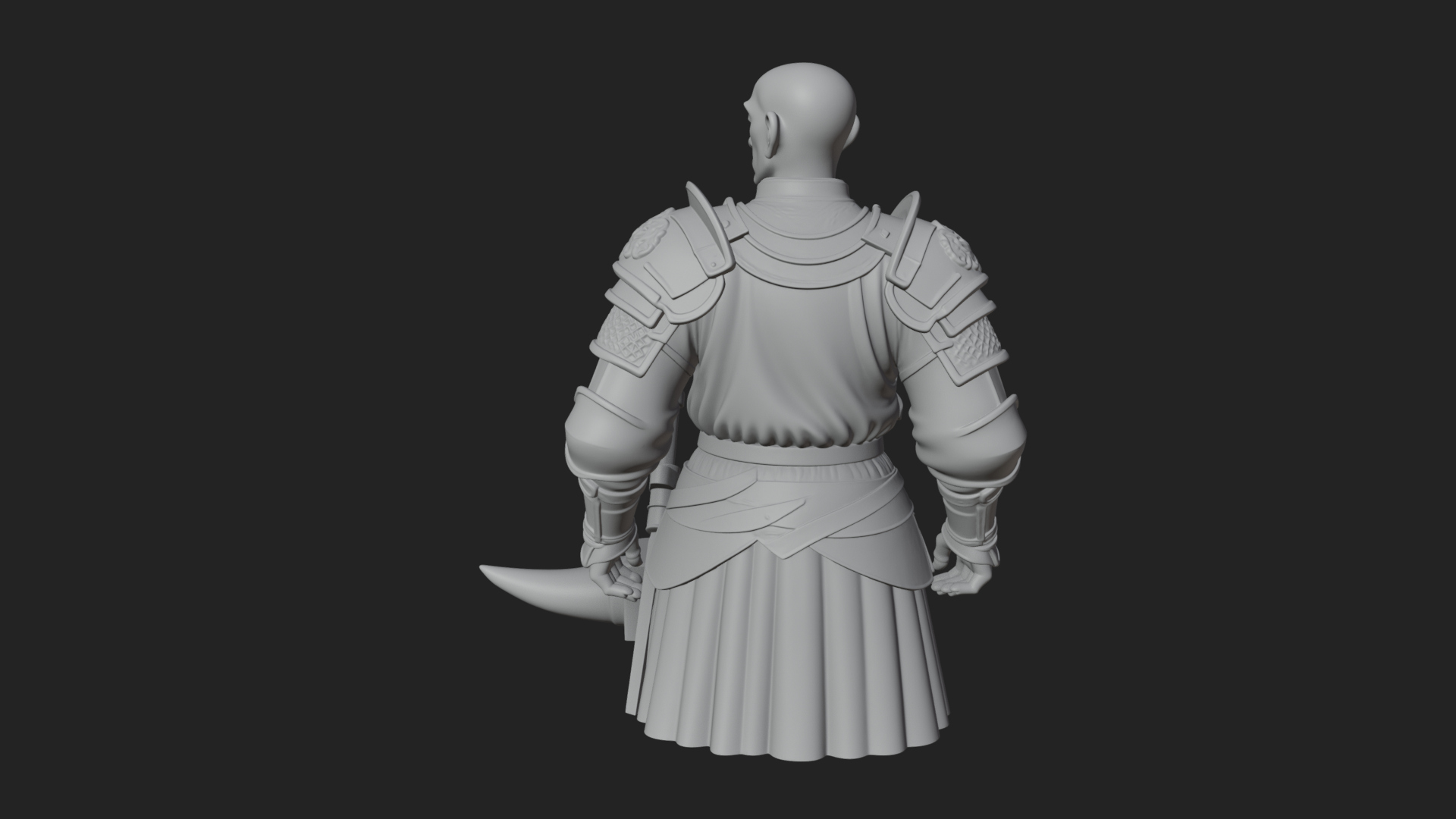 Armored Craftsman Bust Statue Design 5 3D Print Model 3D Model