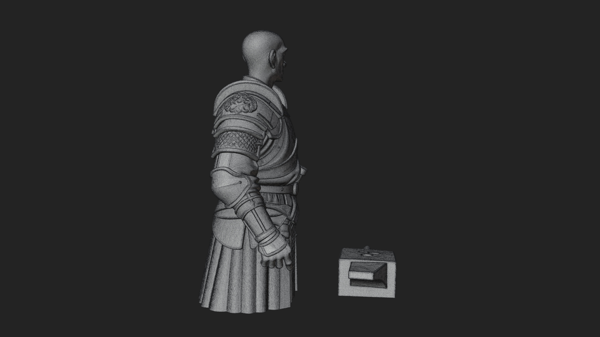 Armored Craftsman Bust Statue Design 5 3D Print Model 3D Model