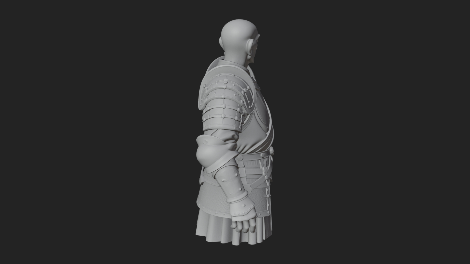 Armored Craftsman Bust Statue Design 6 3D Print Model 3D Model