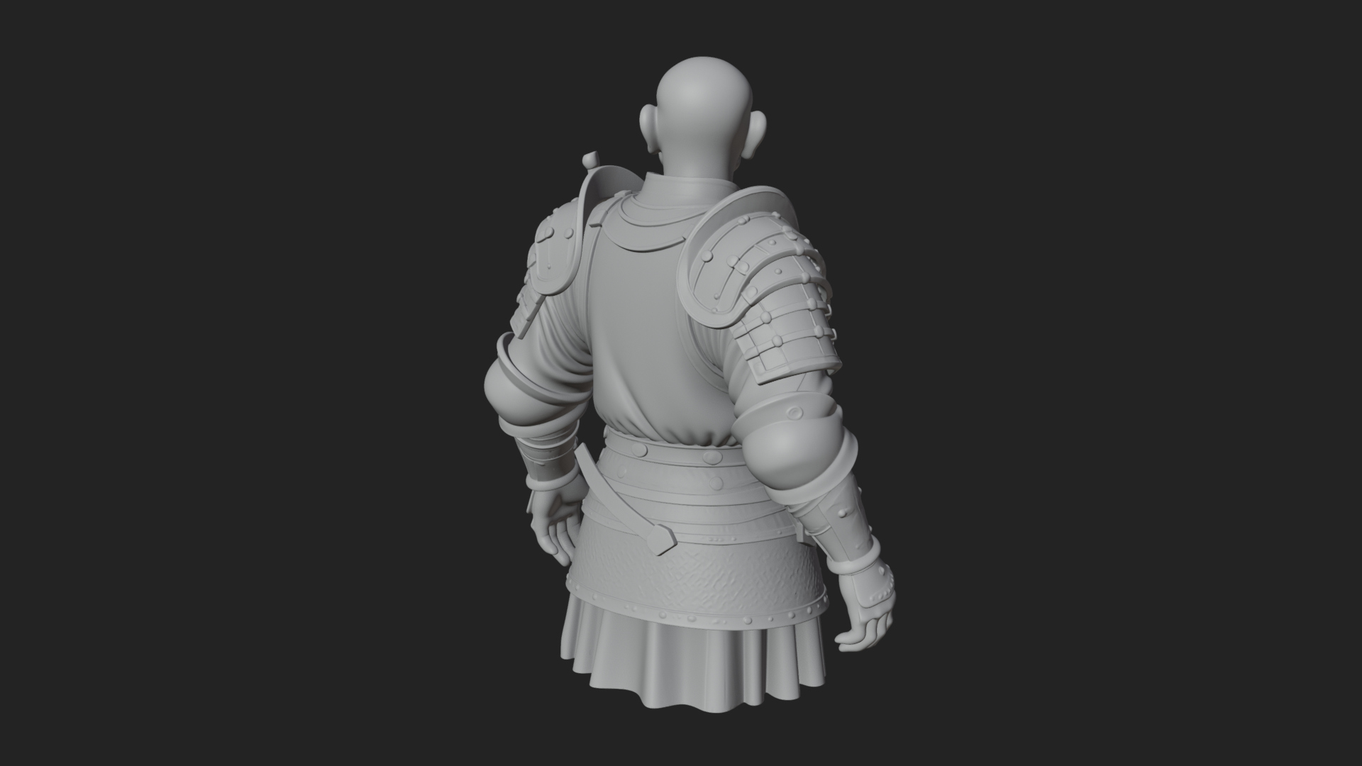 Armored Craftsman Bust Statue Design 6 3D Print Model 3D Model