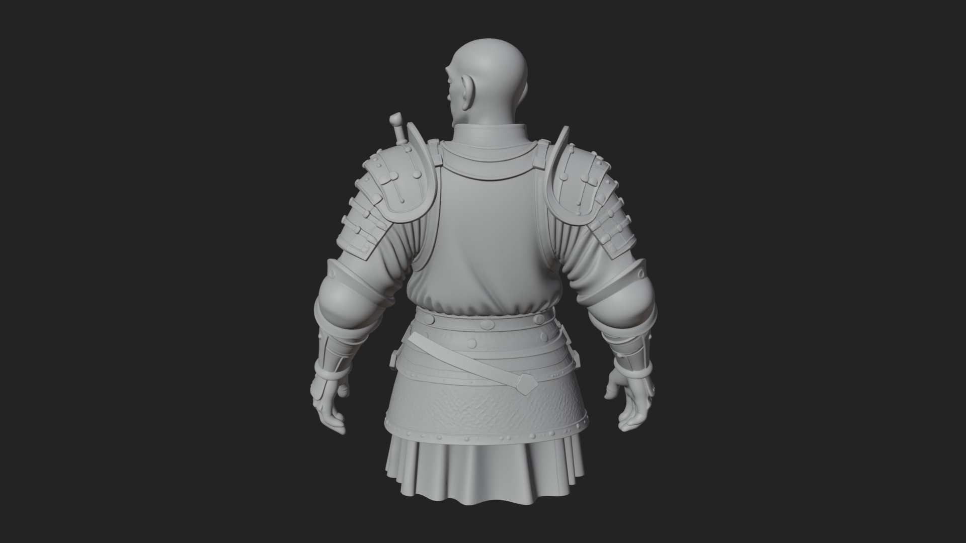 Armored Craftsman Bust Statue Design 6 3D Print Model 3D Model