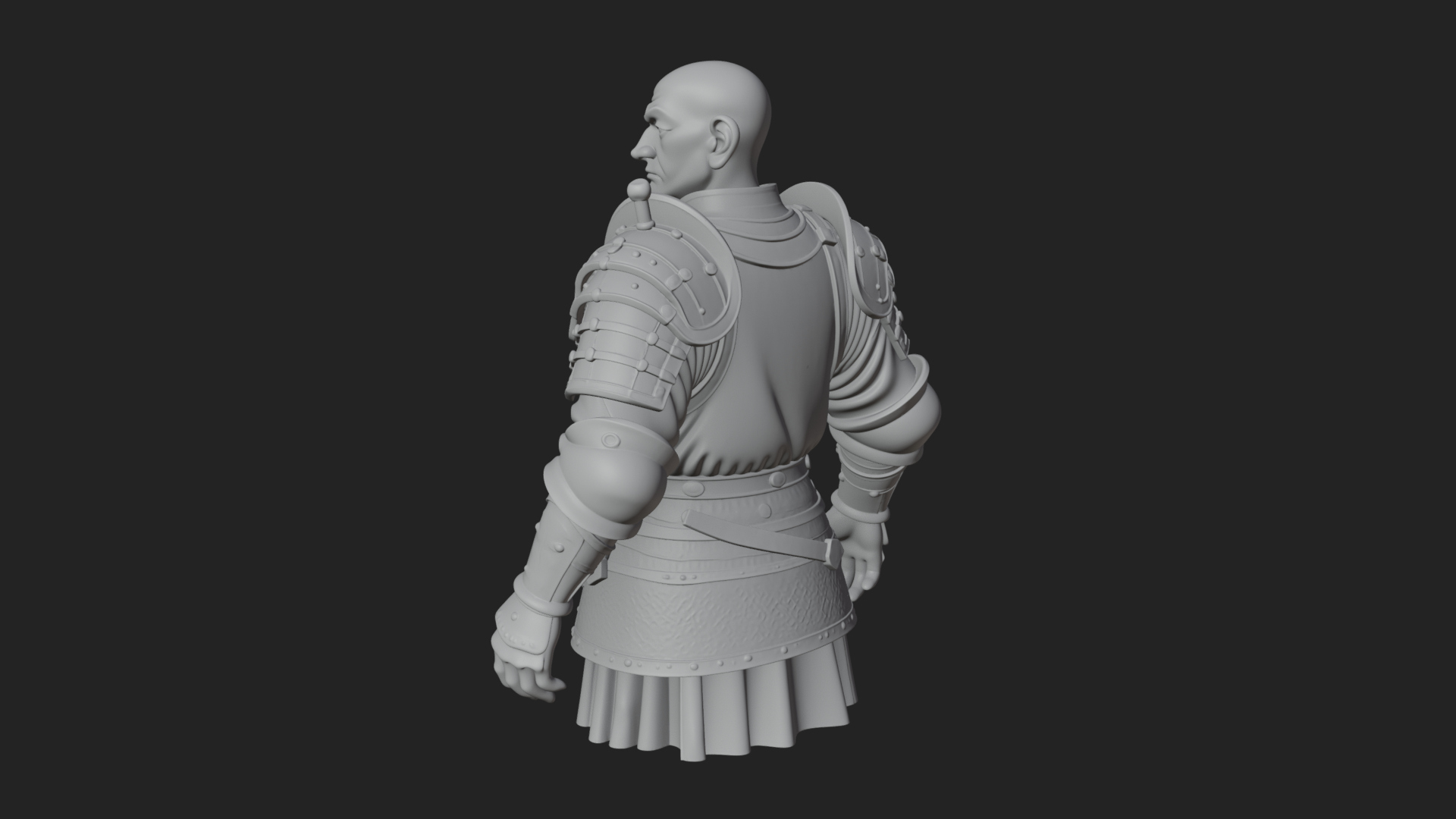 Armored Craftsman Bust Statue Design 6 3D Print Model 3D Model