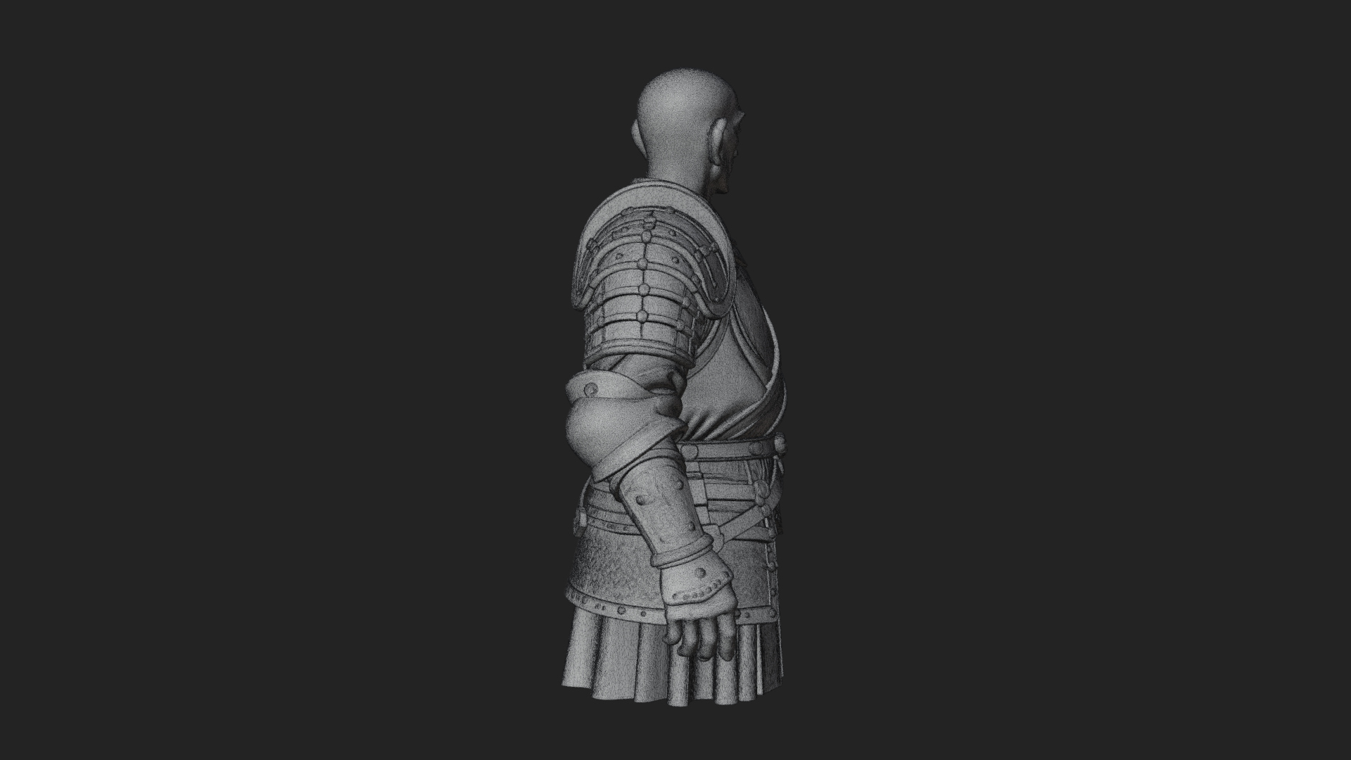 Armored Craftsman Bust Statue Design 6 3D Print Model 3D Model