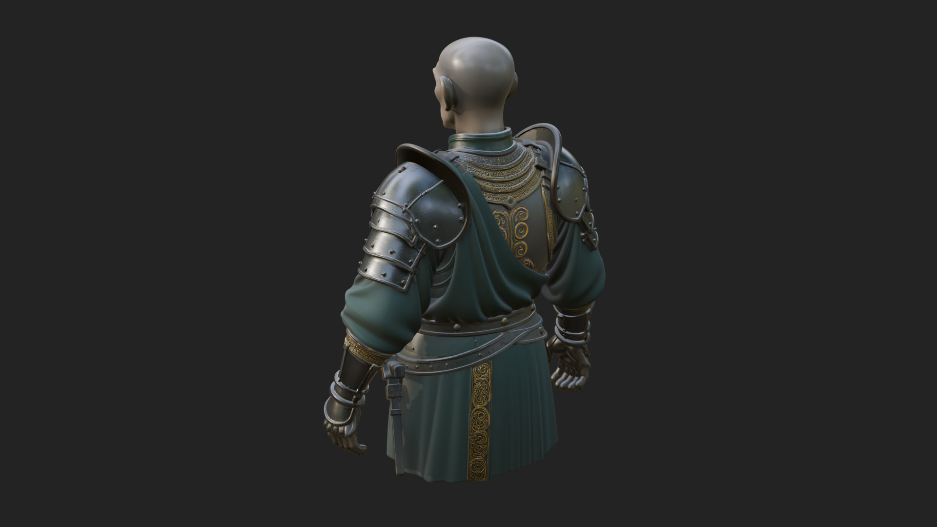 Armored Craftsman Bust Statue Design 7 3D Print Model 3D Model