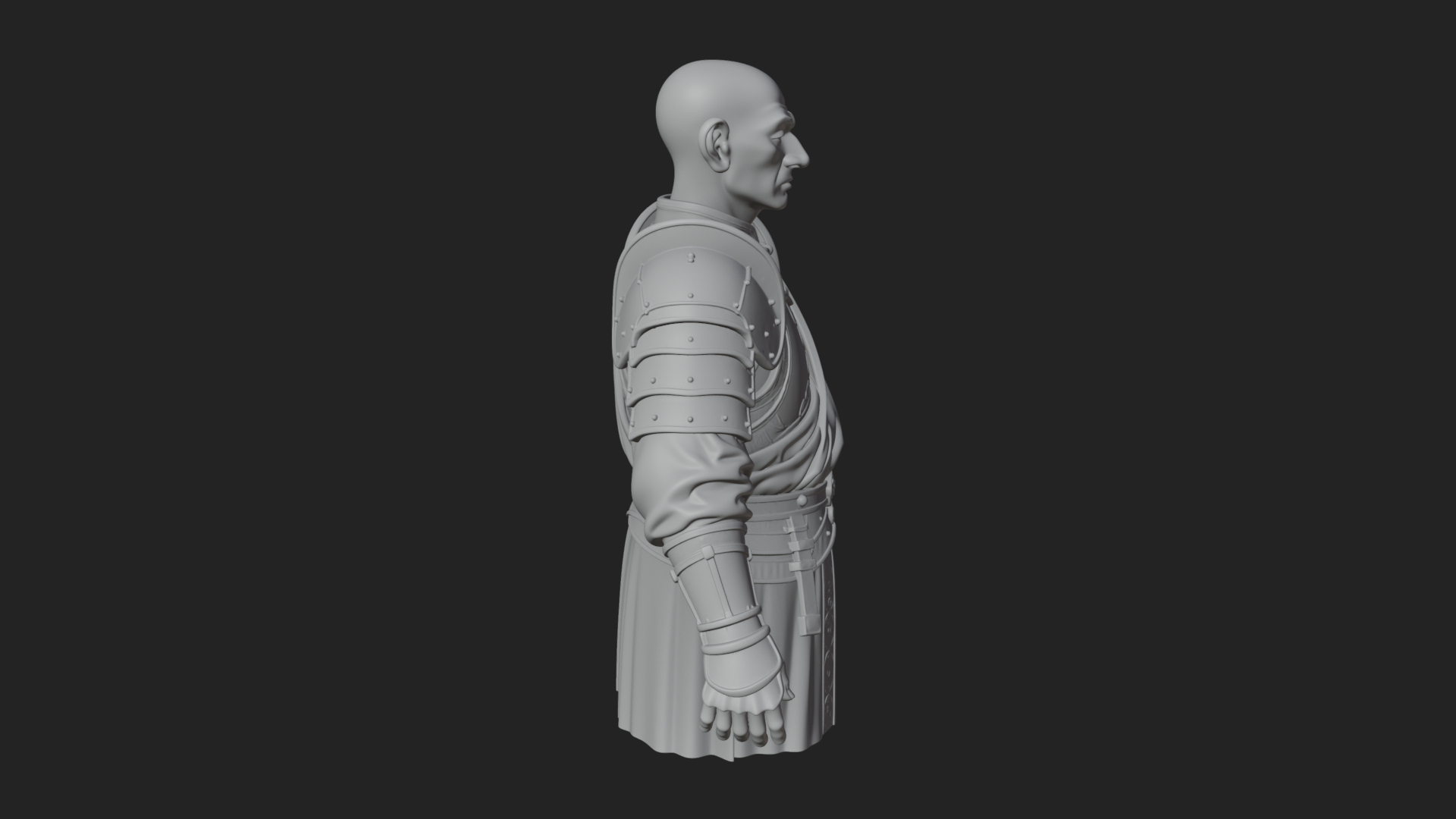 Armored Craftsman Bust Statue Design 7 3D Print Model 3D Model