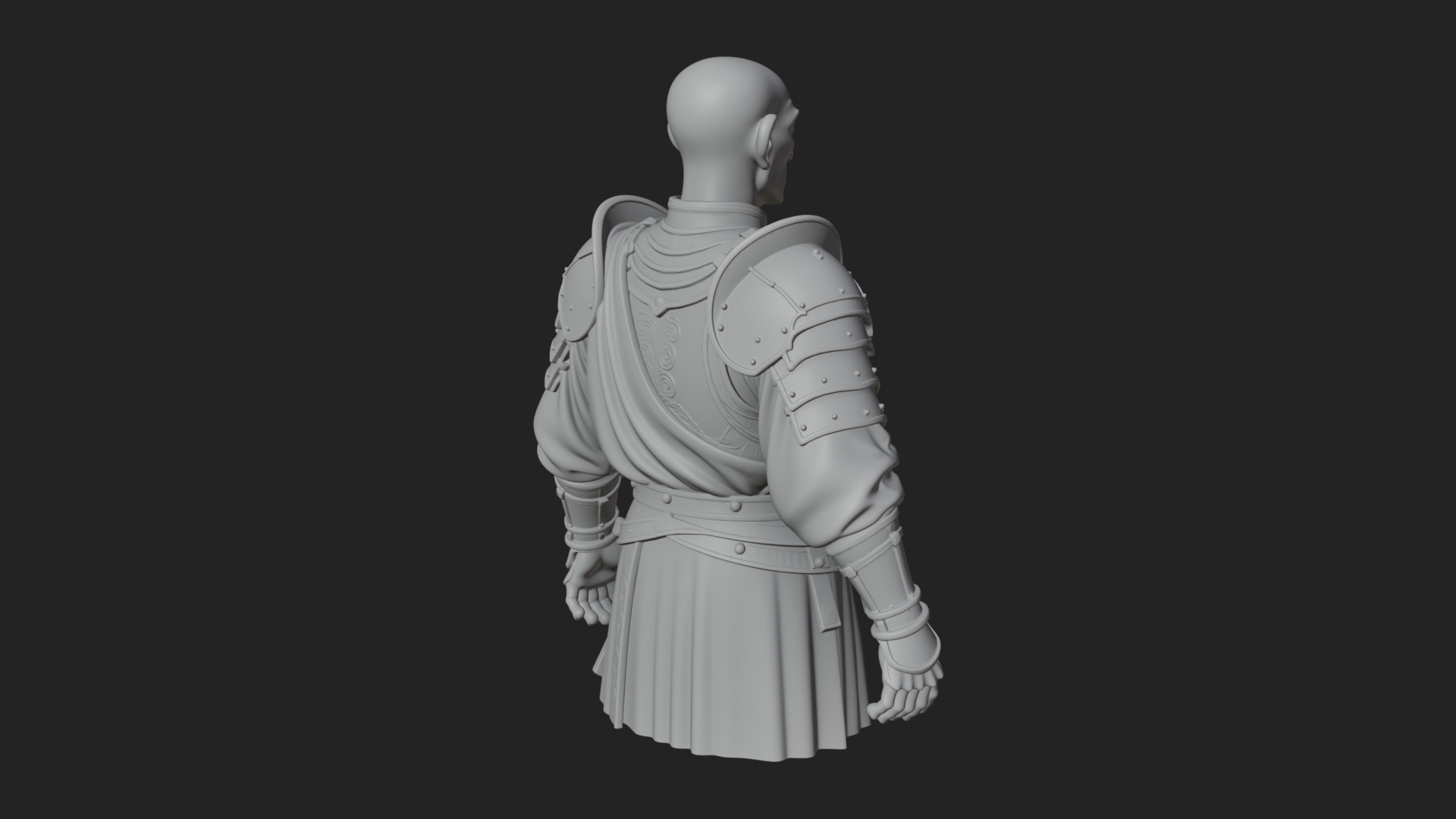 Armored Craftsman Bust Statue Design 7 3D Print Model 3D Model