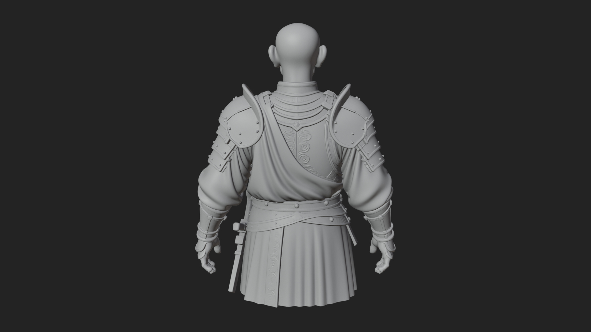 Armored Craftsman Bust Statue Design 7 3D Print Model 3D Model
