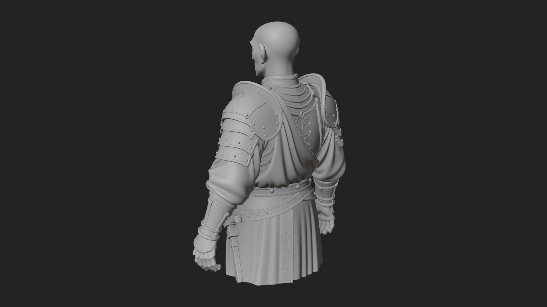 Armored Craftsman Bust Statue Design 7 3D Print Model 3D Model