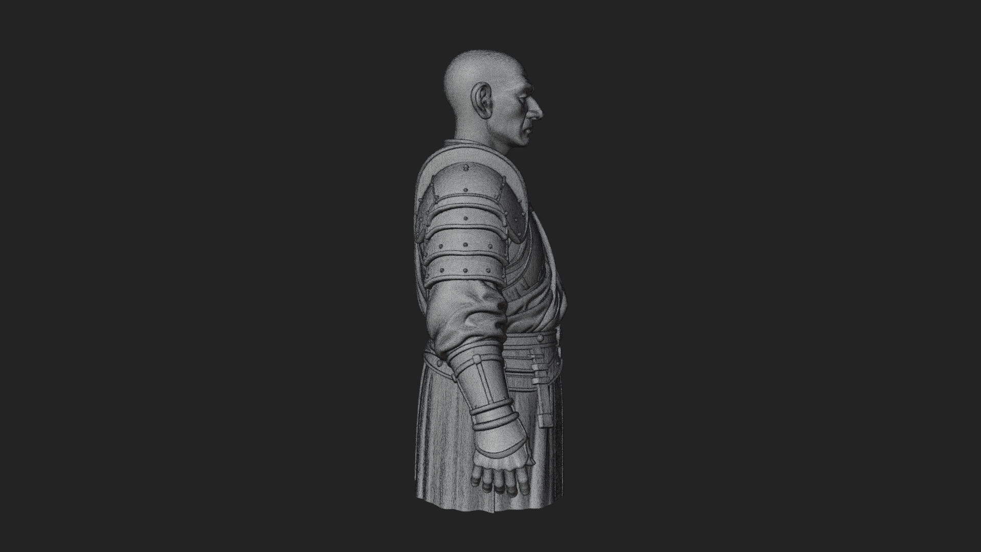 Armored Craftsman Bust Statue Design 7 3D Print Model 3D Model